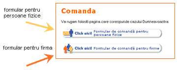 Alege formular de comanda: pentru persoane fizice sau penru firme