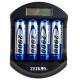 Incarcator priza+auto inteligent pentru acumulatoare, cu display LCD si 4 canale independente + BONUS 4 acc. 2900mAh