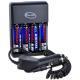 Incarcator inteligent rapid dual (casa si masina), pentru acumulatoare AA si AAA, + BONUS 4 acc. 3000mAh 