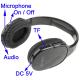 Casti cu MP3 player, radio FM si slot MicroSD 