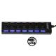 Hub 7 porturi USB 2.0, cu intrerupatoare pe fiecare port si LED-uri de semanlizare