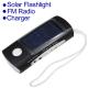 Lanterna cu LED-uri, Radio FM, Power Bank, Incarcator solar