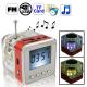 Mini Boxa cu MP3 Player, Radio FM, Ceas, display LCD, acumulator, port USB, card micro-SD, speaker box, gama PREMIUM